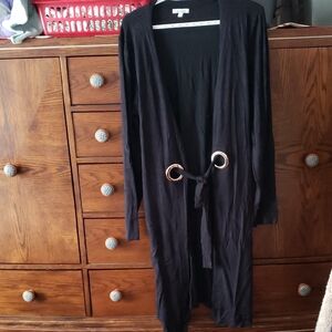 Cocobleu Black Women's Cardigan With Gromet Detail